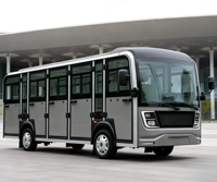 Bus touristique électrique haut de gamme 14 places, véhicule navette fermé, climatisation, vitesse 30 km/h, autonomie 70-90 km pour station balnéaire