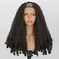 Perruque bandeau en soie glacée Yaki pour femme Bozhen, fabriquée à la machine, style européen et américain, avec cheveux longs bouclés en spirale