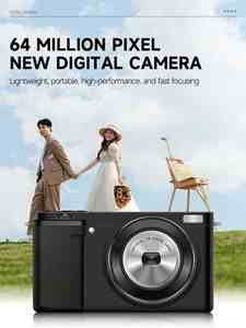 6x ऑप्टिकल ज़ूम 64 एमपी फोटो vलॉग 4k वीडियो वाईफाई पेशेवर रिट्रेटेबल लेंस कैमरा - Product Image 5