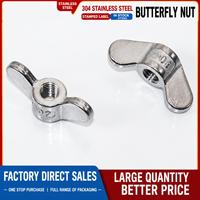 Écrou à oreilles en acier inoxydable 304, écrou papillon à torsion manuelle, écrou à molette de type Yuanbao M4 M5 M6 M8-M20