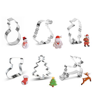 Cortador de galletas de acero inoxidable OEM, con bonito Paquete de Navidad, diferentes formas de pastelería, para hornear galletas - Product Image 2