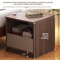 Table de chevet moderne minimaliste en pierre, best-seller, avec plateau en bois et 2 tiroirs, pour hôtels, gîtes, meubles de rangement pour chambre à coucher