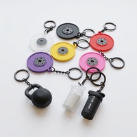 Porte-clés PVC modèle haltères et kettlebells 3D personnalisés, bouteille shaker sportive, porte-clés en caoutchouc pour cadeau de gym