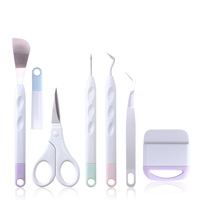 Ensemble d'outils de désherbage en acier inoxydable ABS style SG008, outils de découpe de lettres en relief DIY compatibles avec les machines Cricut