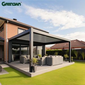 Smart pergula <span class=keywords><strong>Cubierta</strong></span> de aluminio Arches Arbours Persianas de aluminio para techo Pérgolas con tira lineal Luces LED - Product Image 1