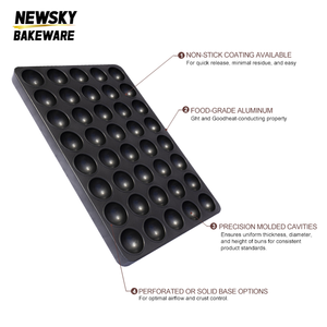 40 Cavity Hamburger <strong>Bun</strong> Baking Tray Non Stick Aluminum <strong>Burger</strong> <strong>Bread</strong> Mold Commercial Bakery Equipment For Food Processing Plant - Product Image 3