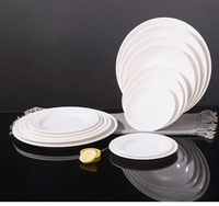 Vaisselle en céramique de haute qualité pour hôtel, design classique, résistante, compatible lave-vaisselle, écologique, assiettes en porcelaine blanche, vente en gros