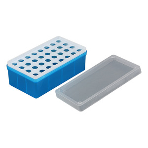 Boîte de tubes centrifugeurs en plastique 5 ml, 32 puits, corps bleu, couvercle transparent pour le stockage d'échantillons PCR - Product Image 1