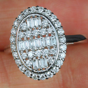 Anello ovale vintage da donna con design intarsiato scintillante, gioielli eleganti e alla moda - Product Image 4