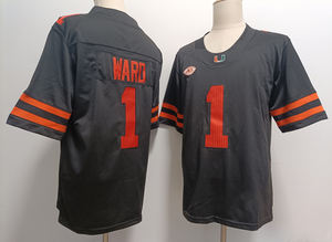 Недорогая командная форма для колледжа # Карсон Бек # Мужские вышитые футболки с символикой команды Miami Hurricanes, 1 Cam Ward - Product Image 6