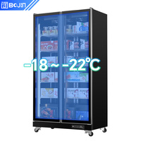 Congélateur vertical commercial Bojin sur mesure pour supermarché, congélateur de présentation vertical pour viande congelée
