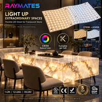 Panneau lumineux matriciel LED flexible et découpable 576 LED à couleur réglable 24V pour rétroéclairage de marbre translucide, onyx et pierre, faible MOQ