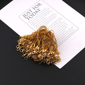 Correa de teléfono con cierre de mosquetón de un solo lazo en oro y plata, cordón metálico para accesorios de joyería DIY. - Product Image 3