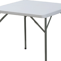 Table pliante moderne 3 pieds carrée 85x85x74mm pour terrasse extérieure jardin restaurant plastique blanc dur pour hauteur de barre peu encombrante