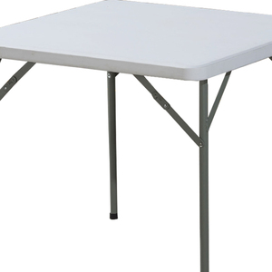 Tavolo pieghevole moderno 3ft quadrato 85x85x74mm per giardino esterno ristorante duro di plastica bianca per risparmio di spazio Bar altezza - Product Image 6