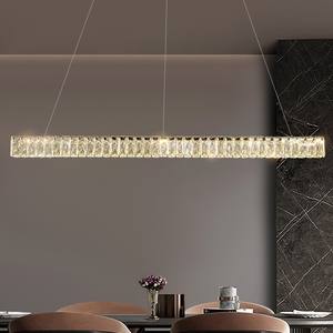 Hanging Linear Pendent <b>Light</b> Dining <b>Room</b> Restaurant Modern Simple Crystal Line Chandelier - Product Image 4