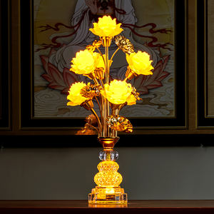 Nuovo loto lanterna Buddha lampada natale casa Led di vetro impermeabile dimmerabile Plug-in lampada allungante - Product Image 4