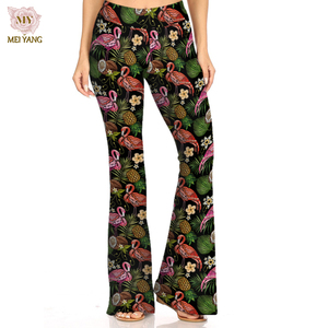 Pantalones Meiyang de cintura alta con pliegues, pierna recta, largos, para correr al aire libre, gimnasio, yoga, leggings acampanados para <span class=keywords><strong>mujer</strong></span> - Product Image 1