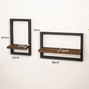 Étagère murale en bois rectangulaire à un seul niveau, rangement flottant pour le salon, décoration intérieure, présentoir pour vases et ornements - Product Image 2