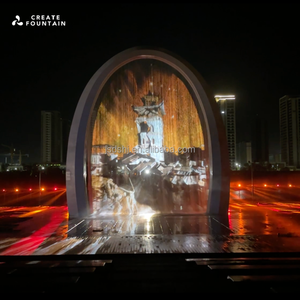 Fuente de Agua Seca Moderna de Acero Inoxidable, Kit de Fuente de Agua para Exteriores DIY para Jardín, <span class=keywords><strong>Lago</strong></span> u Hotel con Diseño de Puerta Lineal - Product Image 4