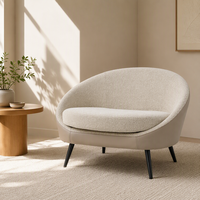 Canapé modulaire en tissu de style italien, convertible, une place, confortable, moderne, pour salon de villa, fauteuil pivotant rond