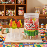 Sucettes en forme de cube de pastèque 3D, saveur sucrée et rafraîchissante, emballées en boîte, 15g, bonbons durs pour les fêtes d'enfants, vente en gros