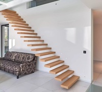 Marches d'escalier en bois massif de chêne, fabrication chinoise, vente en gros et au détail, marches d'escalier flottantes intérieures
