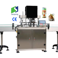 Precio de fábrica SANPONG 130E lata de aluminio PET/botella/tarro máquina de cierre sellador de alimentos máquina selladora automática de conservas