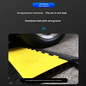 屋外用ゴム製ケーブルトレイ スピードバンプ 耐圧縮 高耐荷重 耐摩耗 ステージ横断保護 ワイヤーグラウンドトレイ - Product Image 2