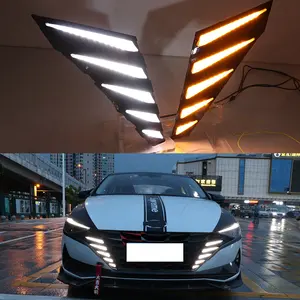 Luz LED de rejilla delantera para coche, lámpara de parachoques delantero DRL, Kit de mejora de accesorios para Hyundai Elantra Avante 2021