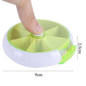 <b>7</b> Days Round Pill Organizer Box- Press Type Rotating Medicine Storage Case for <b>Tablets</b> & Pills - Product Image 1