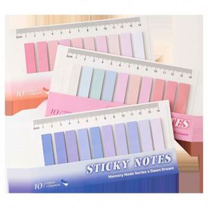 Pestañas Adhesivas Transparentes Impermeables de PET con Gradiente de Color, Notas Adhesivas Fluorescentes Resaltadoras de 17*8.5cm Personalizables para - Product Image 6