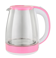 Bouilloire électrique sans fil en verre borosilicate de haute qualité 1,6-2,0 L, 1500 W, maintien au chaud, arrêt automatique, protection contre l'ébullition à sec, pour la maison et la cuisine