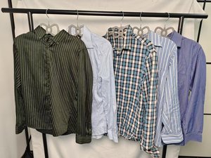 Lot de vêtements d'occasion pour hommes adultes, chemises d'été à col montant 100% coton, tailles mixtes en stock CLEAR PATH - Product Image 4