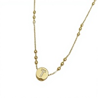 Collier pendentif lettre plaqué or 18 carats, en cuivre et zircon, chaîne de clavicule minimaliste, bijoux de mode