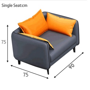 1 + 1 + 3 Kursi Sofa Kulit Hotel dengan Desain Modern Sofa Ruang Tamu - Product Image 5