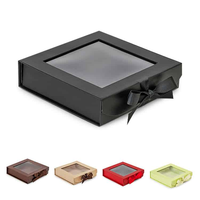 Boîte cadeau magnétique de luxe avec fenêtre transparente, emballage personnalisé pour produits, présentoir à bas prix, boîte en papier gaufré de haute qualité