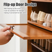 Armoire à Chaussures de Luxe en Bambou Style Moderne Très Demandée, Meuble en Bois Multifonctionnel pour Centre Commercial