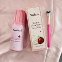 Strawberry Private Label Vegan 100ml Liquid Whipped Cream Foam Lash Shampoo Cleanser Reduce Irritation Eco-Friendly Eyelash
