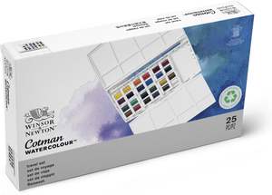 Winsor & Newton Set di 24 Mezze Pastiglie di Acquerello WINSOR Cotman in Formato Tascabile - Product Image 3