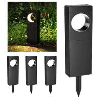 Lampe solaire LED P65 étanche, type borne lumineuse, double face, pour jardin, allée, pelouse et aménagement paysager