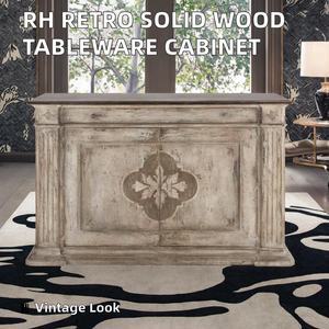 Credenza da Pranzo in <span class=keywords><strong>Legno</strong></span> Massello Stile Retrò Americano HX, Mobile Tradizionale con Funzione di Archiviazione - Product Image 5
