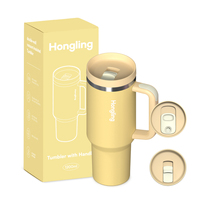 Hong Ling, 40oz, 304 tazas de acero inoxidable para beber al vacío, vaso de doble pared, tazas aisladas de Metal, diseño ergonómico fácil de agarrar