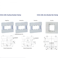 Pince de barre omnibus neutre CX1A N phase, simple, double, triple, quadruple rangée, isolée, pour appareillage basse tension, support de barre omnibus neutre en cuivre
