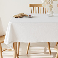 Nouvelle nappe blanche pure style INS en tissu coton et lin, idéale pour fond photo, pique-nique, dortoir et table de desserts
