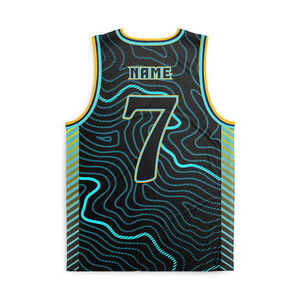 Tenue de basketball personnalisée Tech Wave, légère, à séchage rapide, en mesh, maillot et short entièrement personnalisables pour équipe de basketball scolaire - Product Image 2