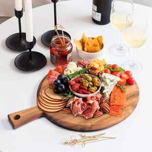 Planche à découper éco-stylée Qualité supérieure Bois d'acacia Bambou Marbre Incrustation Cuisine Plateau de service Bloc à découper - Product Image 4