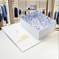 Boîte cadeau rigide personnalisée en carton avec feuille d'or blanc, emballage de luxe pour vêtements, emballage pour robe de mariée, design gratuit
