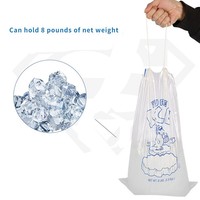 Sac de rangement à glace en plastique durable de grande taille de 20 lb avec fermeture à cordon