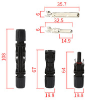 Connecteur solaire de haute qualité 1500V DC 50A IP67, connecteur mâle-femelle à clipser, connecteur PV pour l'installation de panneaux solaires